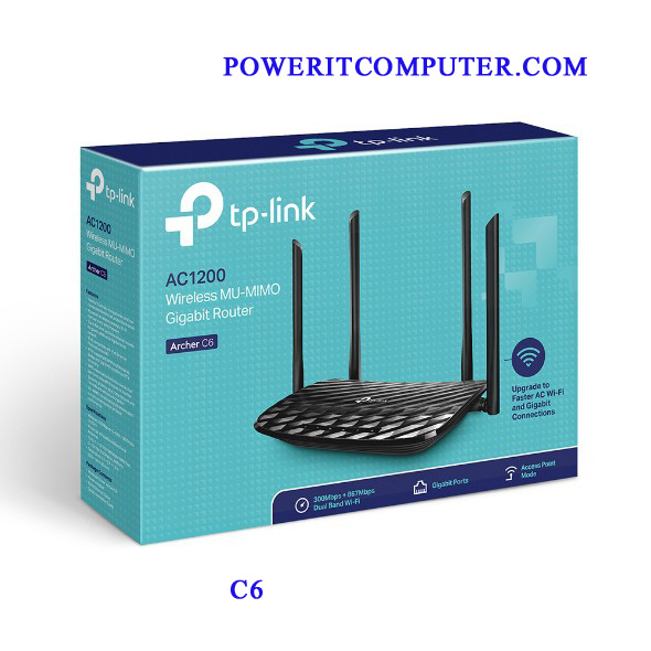 TP-Link Archer C6 AC1200 1200mbps MU-MIMO Gigabit Router